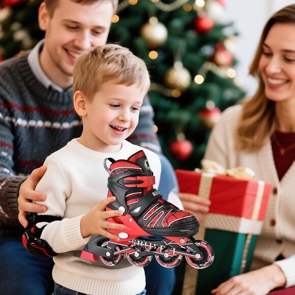 Sulifeel Kids D Spider Red Unicorn Inline Adjustable Light Up Wheels Skates - Picture 6 of 8